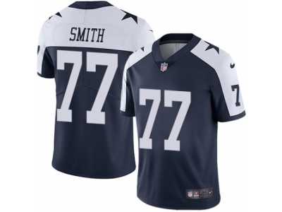 Men's Nike Dallas Cowboys #77 Tyron Smith Vapor Untouchable Limited Navy Blue Throwback Alternate NFL Jersey