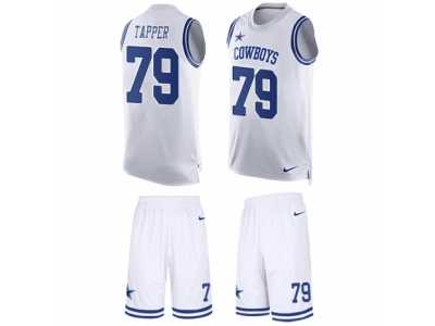 Men's Nike Dallas Cowboys #79 Charles Tapper Limited White Tank Top Suit NFL Jersey