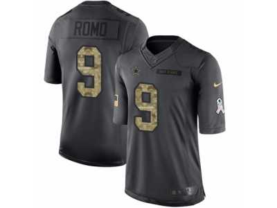 Men's Nike Dallas Cowboys #9 Tony Romo Limited Black 2016 Salute to Service NFL Jersey