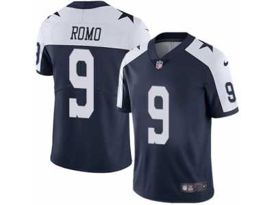 Men's Nike Dallas Cowboys #9 Tony Romo Vapor Untouchable Limited Navy Blue Throwback Alternate NFL Jersey