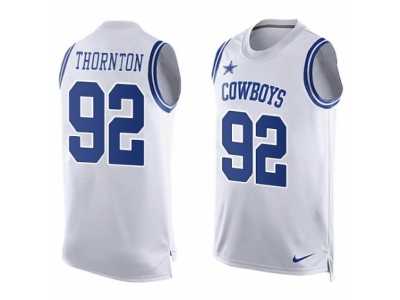 Men's Nike Dallas Cowboys #92 Cedric Thornton Limited White Player Name & Number Tank Top NFL Jersey
