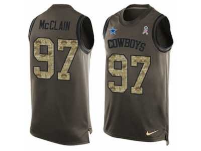 Men's Nike Dallas Cowboys #97 Terrell McClain Limited Green Salute to Service Tank Top NFL Jersey