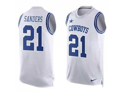 Nike Dallas Cowboys #21 Deion Sanders White Men's Stitched NFL Limited Tank Top Jersey