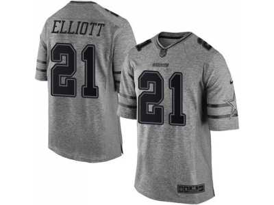 Nike Dallas Cowboys #21 Ezekiel Elliott Gray Men's Stitched NFL Limited Gridiron Gray Jersey