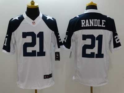 Nike Dallas Cowboys #21 Joseph Randle White Thanksgiving Jerseys(Limited)