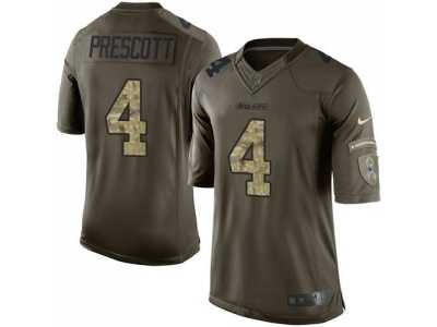 Nike Dallas Cowboys #4 Dak Prescott Green Men\'s Stitched NFL Limited Salute To Service Jersey