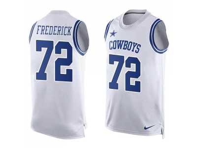 Nike Dallas Cowboys #72 Travis Frederick White Men's Stitched NFL Limited Tank Top Jersey