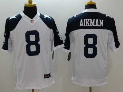 Nike Dallas Cowboys #8 Aikman White Thanksgiving Jerseys(Limited)