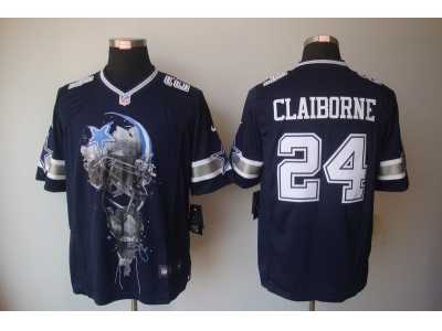 Nike nfl dallas cowboys #24 Morris Claiborne blue jerseys[helmet tri-blend limited]
