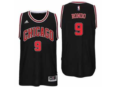 Men Chicago Bulls #9 Rajon Rondo Alternate Black New Swingman Jersey