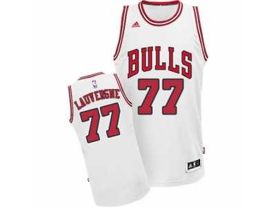 Men's Adidas Chicago Bulls #77 Joffrey Lauvergne Swingman White Home NBA Jersey