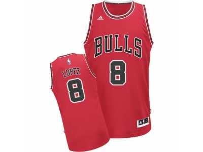 Men's Adidas Chicago Bulls #8 Robin Lopez Swingman Red Road NBA Jersey