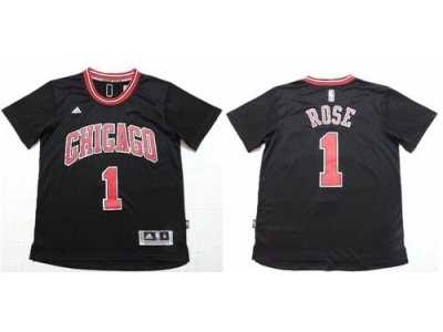 NBA Chicago Bulls #1 Derrick Rose Black Short Sleeve Stitched Jerseys