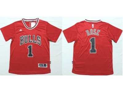 NBA Chicago Bulls #1 Derrick Rose Red Short Sleeve Stitched Jerseys
