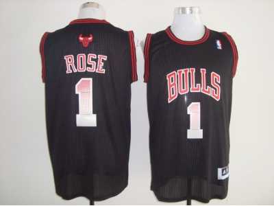 nba chicago bulls #1 rose black[fashion embroidered-2]