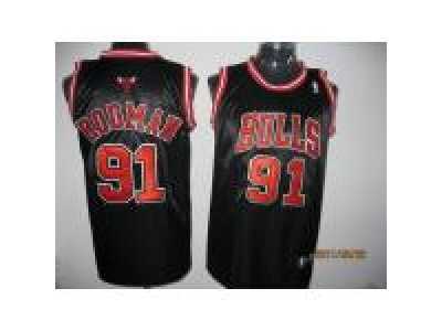 nba chicago bulls #91 rodman black[red number]
