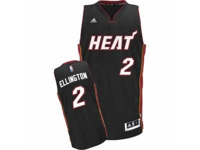 Men's Adidas Miami Heat #2 Wayne Ellington Swingman Black Road NBA Jersey