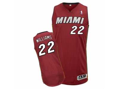 Men's Adidas Miami Heat #22 Derrick Williams Authentic Red Alternate NBA Jersey