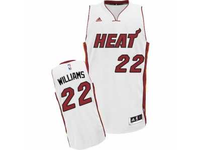 Men's Adidas Miami Heat #22 Derrick Williams Swingman White Home NBA Jersey