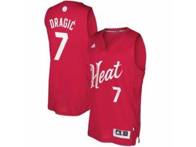 Men's Adidas Miami Heat #7 Goran Dragic Authentic Red 2016-2017 Christmas Day NBA Jersey