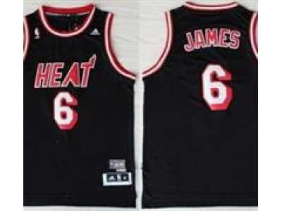 NBA Miami Heat #6 LeBron James Black(Hardwood Classics Revolution 30 Swingman)