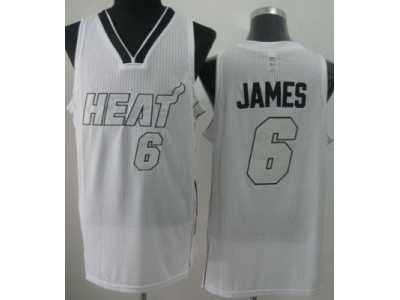 NBA Miami Heat #6 LeBron James White(Revolution 30 Silver Number)