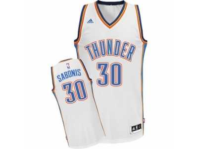 Men's Adidas Oklahoma City Thunder #30 Domantas Sabonis Swingman White Home NBA Jersey