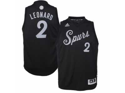 Men adidas San Antonio Spurs #2 Kawhi Leonard Black 2016-17 Christmas Day Swingman Jersey