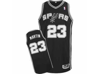 Men's Adidas San Antonio Spurs #23 Kevin Martin Authentic Black Road NBA Jersey