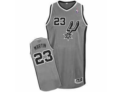 Men's Adidas San Antonio Spurs #23 Kevin Martin Authentic Silver Grey Alternate NBA Jersey