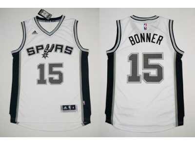 NBA Revolution 30 San Antonio Spurs #15 Matt Bonner White Stitched Jerseys