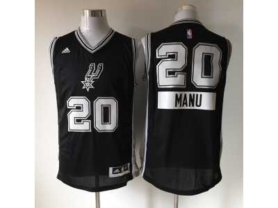 NBA San Antonio Spurs #20 MANU black jerseys(2014 Christmas edition)