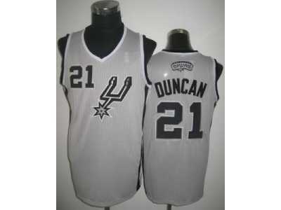 NBA San Antonio Spurs #21 Tim Duncan Grey Jerseys(Revolution 30)