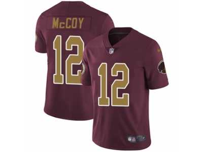 Men's Nike Washington Redskins #12 Colt McCoy Vapor Untouchable Limited Burgundy Red Gold Number Alternate 80TH Anniversary NFL Jersey