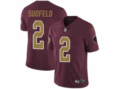 Men's Nike Washington Redskins #2 Nate Sudfeld Vapor Untouchable Limited Burgundy Red Gold Number Alternate 80TH Anniversary NFL Jersey
