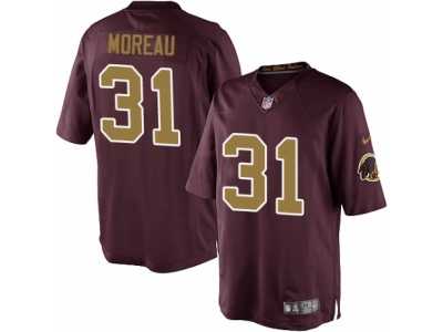 Men's Nike Washington Redskins #31 Fabian Moreau Limited Burgundy Red Gold Number Alternate 80TH Anniversary NFL Jersey