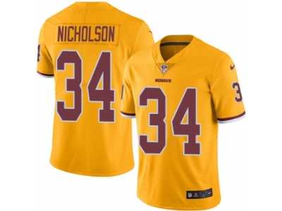 Men's Nike Washington Redskins #34 Montae Nicholson Limited Gold Rush NFL Jersey