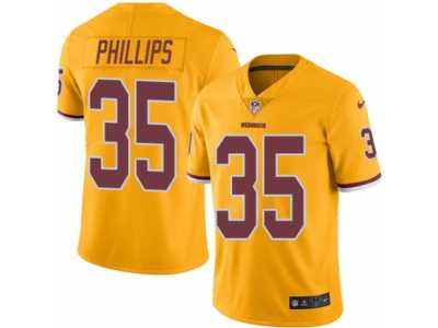 Men's Nike Washington Redskins #35 Dashaun Phillips Limited Gold Rush NFL Jersey