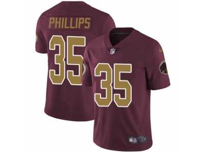 Men's Nike Washington Redskins #35 Dashaun Phillips Vapor Untouchable Limited Burgundy Red Gold Number Alternate 80TH Anniversary NFL Jersey