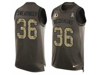 Men's Nike Washington Redskins #36 D.J. Swearinger Limited Green Salute to Service Tank Top NFL Jersey