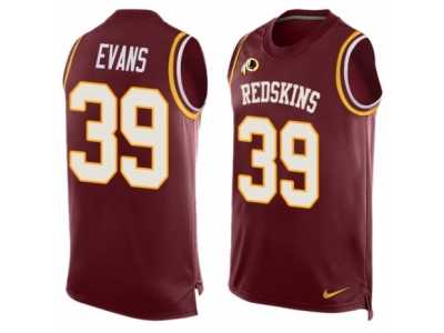 Men's Nike Washington Redskins #39 Josh Evans Limited Red Player Name & Number Tank Top NFL Jersey