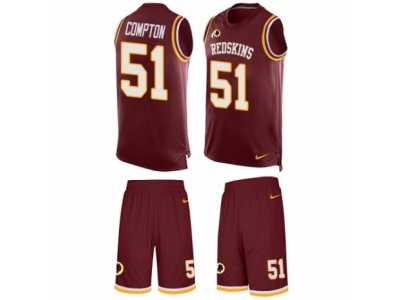 Men's Nike Washington Redskins #51 Will Compton Limited Burgundy Red Tank Top Suit NFL Jersey