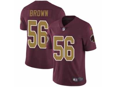 Men's Nike Washington Redskins #56 Zach Brown Vapor Untouchable Limited Burgundy Red Gold Number Alternate 80TH Anniversary NFL Jersey
