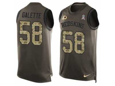 Men's Nike Washington Redskins #58 Junior Galette Limited Green Salute to Service Tank Top NFL Jersey
