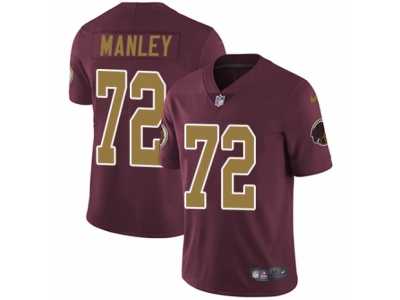 Men's Nike Washington Redskins #72 Dexter Manley Vapor Untouchable Limited Burgundy Red Gold Number Alternate 80TH Anniversary NFL Jersey
