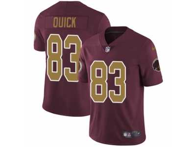 Men's Nike Washington Redskins #83 Brian Quick Vapor Untouchable Limited Burgundy Red Gold Number Alternate 80TH Anniversary NFL Jersey