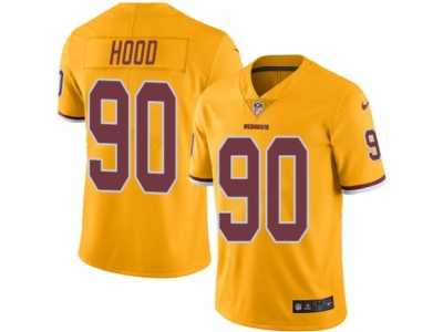 Men's Nike Washington Redskins #90 Ziggy Hood Limited Gold Rush NFL Jersey