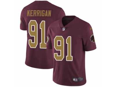 Men's Nike Washington Redskins #91 Ryan Kerrigan Vapor Untouchable Limited Burgundy Red Gold Number Alternate 80TH Anniversary NFL Jersey