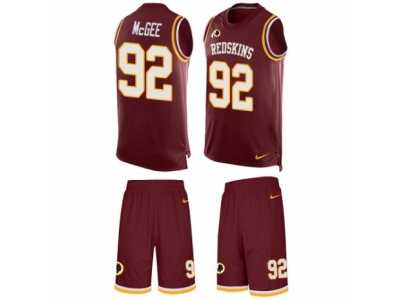Men's Nike Washington Redskins #92 Stacy McGee Limited Burgundy Red Tank Top Suit NFL Jersey