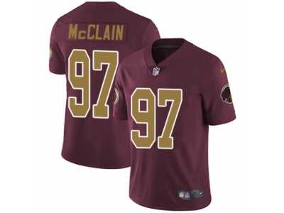 Men's Nike Washington Redskins #97 Terrell McClain Vapor Untouchable Limited Burgundy Red Gold Number Alternate 80TH Anniversary NFL Jersey